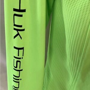 Huk Quarter Zip Long Sleeve Fishing Shirt Men’s XXL Neon Green